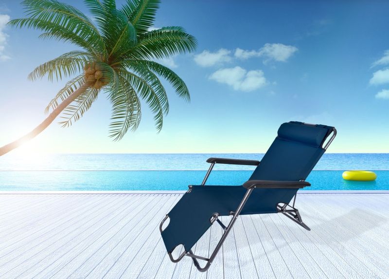 Fotel Leżak LEON granatowy zdjęcie 2