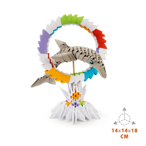 Zabawka kreatywna dla dzieci i dorosłych - Origami 3D Delfin (343 elementy) na Arena.pl