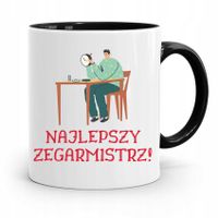 Kubek Czarny Zegarmistrza Najlepszy Zegarmistrz Z Nadrukiem Ze Zdjęciem