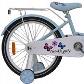 Rower dziecięcy 20" TWINKLE GIRLY Butterflies Light BLUE + koszyk, bagażnik