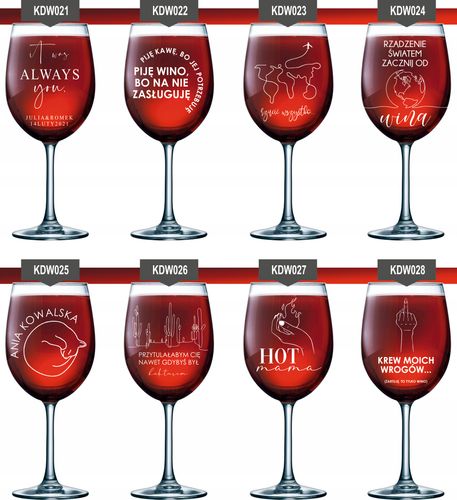 Szklanka kieliszek do wina z grawerem na PREZENT na Arena.pl