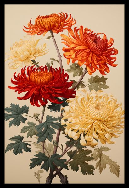 Plakat 30x45cm Tańczące Chryzantemy zdjęcie 2