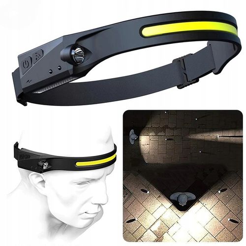 MOCNA LATARKA CZOŁOWA LED REFLEKTOR NA GŁOWĘ COB CZOŁÓWKA na Arena.pl