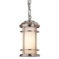 Zewnętrzna LAMPA wisząca Lighthouse FE-LIGHTHOUSE8-S Elstead FEISS klasyczna OPRAWA metalowy ZWIS na łańcuchu IP44 stal biała