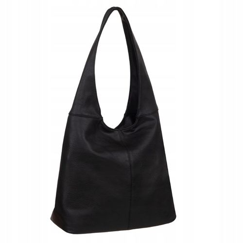 CZARNA TOREBKA DAMSKA WOREK SKÓRZANA TORBA SHOPPER KLASYCZNA TOREBKA SKÓRA na Arena.pl