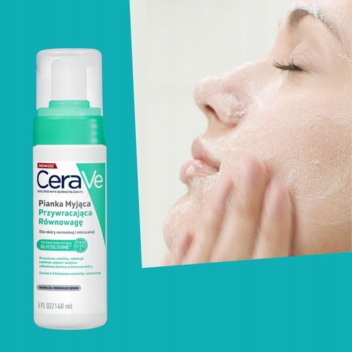 CeraVe Pianka Myjąca Przywracająca Równowagę Skóra Normalna Mieszana 148ml na Arena.pl