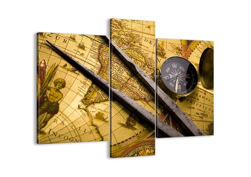 Obraz Na Płótnie - Mapa Kompas - 95X80 Cm - Cb95X80-0146 na Arena.pl