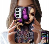 ETUI DO SAMSUNG GALAXY M23 - ANTI SOCIAL BUTTERFLY RÓŻOWY MOTYL + SZKŁO
