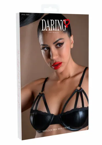 daring intimates wetlook bra with straps czarny połysk, regulowane na Arena.pl
