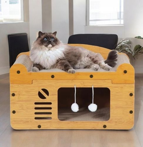 DRAPAK DOMEK DLA KOTA LEGOWISKO Z TEKTURY I MDF EKOLOGICZNY Piętrowy na Arena.pl