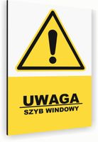 Tabliczka znak informacyjny 40x30 Biała SZYB WINDOWY Nierdzewna NADRUK UV