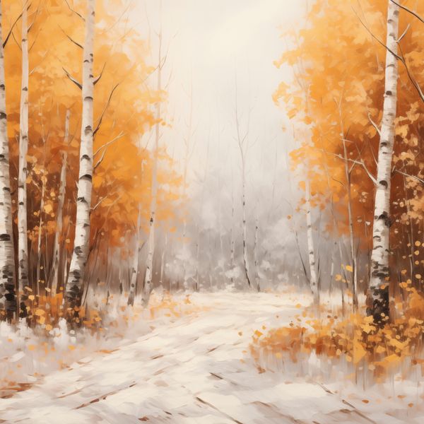 Plakat 50x50cm Jesienne Brzozy zdjęcie 1