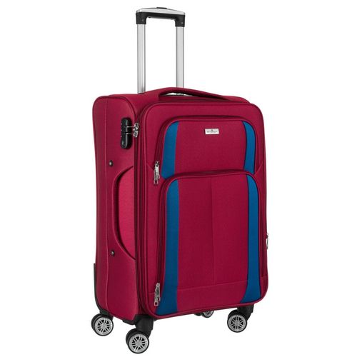 zestaw walizek podróżnych w czerwono-niebieskim kolorze z wysuwaną na Arena.pl