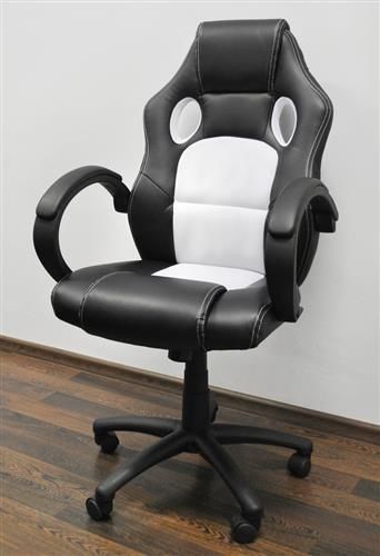 Fotel biurowy sportowy basic - biały na Arena.pl