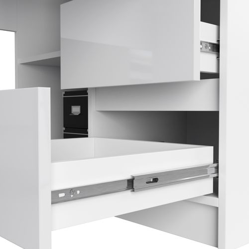 BIURKO NAROŻNE B20 155 cm PRAWE BIAŁY POŁYSK na Arena.pl