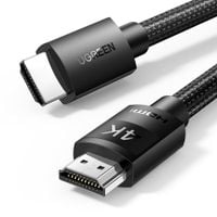 kabel przewód wytrzymały w oplocie hdmi 2.0 4k 2m czarny