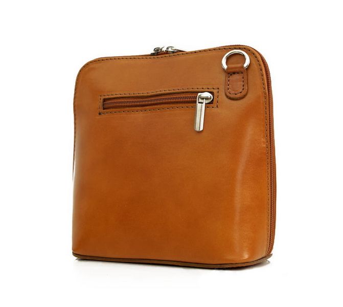 VERA PELLE torebka skórzana damska listonoszka stożek V024 camel zdjęcie 4