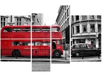 130CM 85 OBRAZ 4 ELEM CZERWONY PIĘTRUS ŚCIENNY