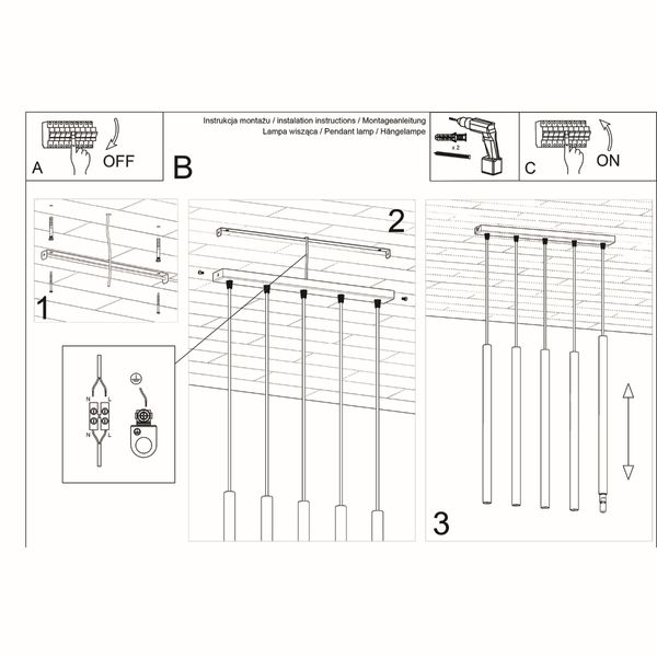 Lampa wisząca PASTELO 5 biała zdjęcie 5