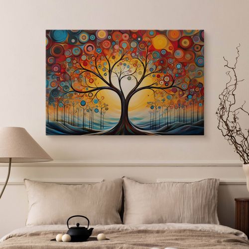 Obraz Canvas Do Salonu Abstrakcja Malowane Wzory Drzewo Boho 30cm x 20cm na Arena.pl