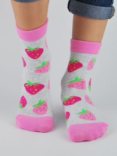 SKARPETY BAWEŁNIANE Z ABS SB007 23-26 wzór - dziewczynka na Arena.pl