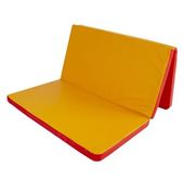Materac gimnastyczny Gamma 150 x 100 x 8 cm składany 3-częściowy czerwono-żółty
