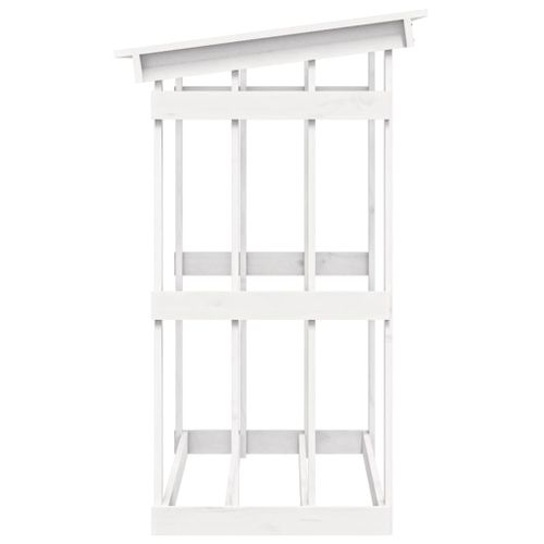 Stojak na drewno opałowe, biały, 108x64,5x109cm, drewno sosnowe na Arena.pl