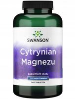 SWANSON Cytrynian Magnezu 240 tabletek Magnez citrate SKURCZE ODPORNOŚĆ