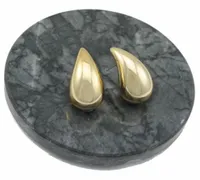 KOLCZYKI ZŁOTE KROPLA ŁEZKA 3 cm STAL 316 L