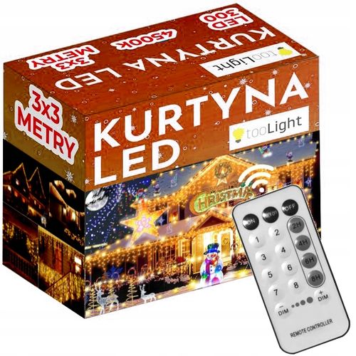 KURTYNA LAMPKI LED 304 szt. CHOINKOWE NA PILOT 230V NA ZEWNĄTRZ I WEWNĄTRZ na Arena.pl