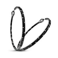 exclusive | kolczyki koła z czarnego złota z białymi i czarnymi diamentami