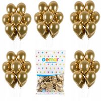 GEMAR Złote Klasyczne Chromowane Balony Na Wesele 33 cm - 50 szt.