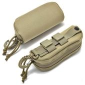Taktyczne etui na okulary - KHAKI mocne z karabińczykiem ET-137B