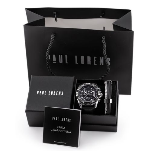 KOMPLET PREZENTOWY MĘSKI PAUL LORENS - Zegarek + Bransoletka (zg375e) na Arena.pl