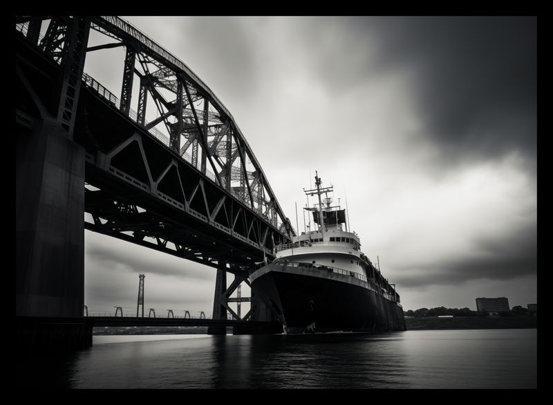 Plakat 35x25cm Statek przy Moście zdjęcie 2