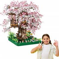 Klocki MINI bonsai drzewko wiśniowe 2000 elementów dla dzieci różowe domek