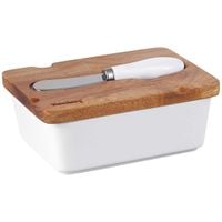 maselniczka porcelanowa z nożykiem klausberg kb-7785 biała