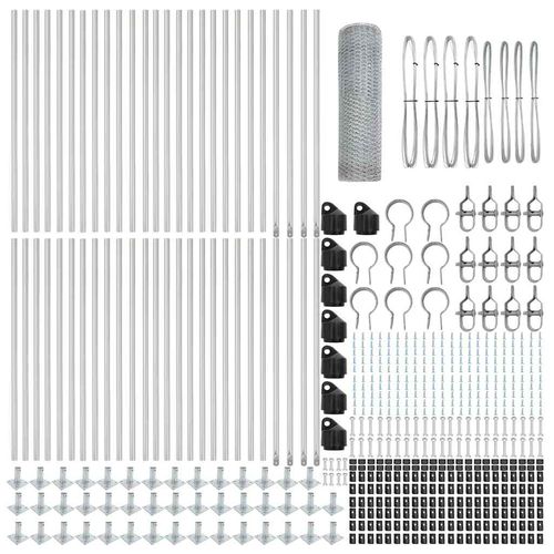 Ogrodzenie z słupkami Srebrny 0.6 x 100 m Stal pokryta PCV na Arena.pl