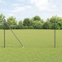 Ogrodzenie z słupkiem Szary 1,5 x 10 m Stal i PVC