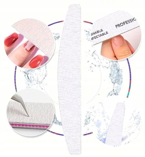PILNIK DO PAZNOKCI DWUSTRONNY ŁÓDKA 100/180 50szt ZESTAW MANICURE PEDICURE na Arena.pl