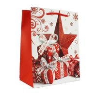 BAG8607 TOREBKA OKAZYJNA BOZONARODZENIOWA BIAŁO-CZERW 44X31X12