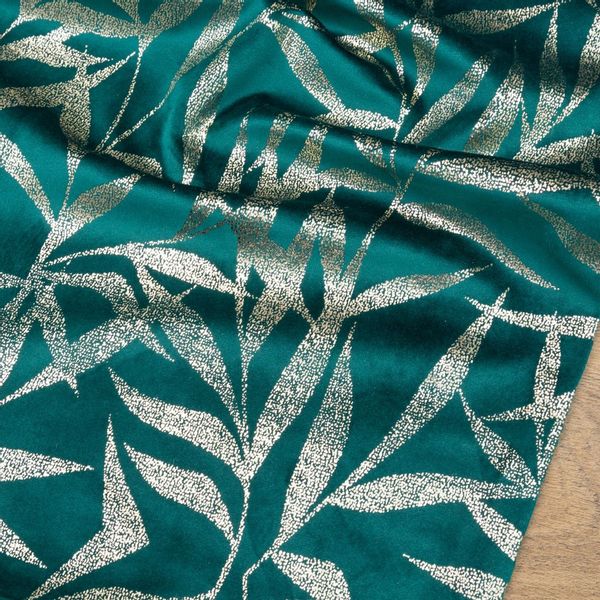 Bieżnik dekoracyjny/ szarfa BLINK-15 35x180 ciemnoturkusowy w liście zdjęcie 6