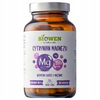 Biowen CYTRYNIAN MAGNEZU 825mg WITAMINA B6 100 kapsułek ZMĘCZENIE ODPORNOŚĆ