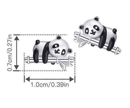 KOLCZYKI Srebrne PRÓBA 925 PANDA SREBRO Sztyfty WKRĘTKI Dla Dziewczynki na Arena.pl