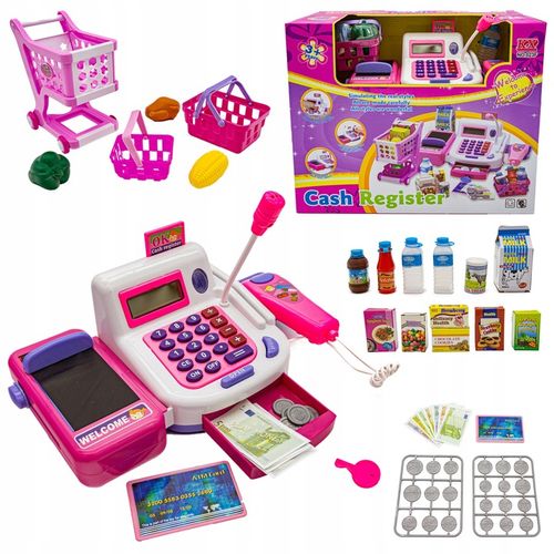 Edukacyjna Kasa Fiskalna Sklepowa Dla Dzieci Wózek Kalkulator Akcesoria na Arena.pl