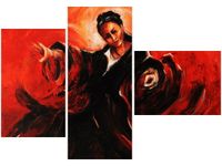 100CM 80 OBRAZ 3 ELEM HISZPAŃSKA TANCERKA ŚCIENNY