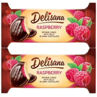 Delisana Ciastka z galaretką malinową 135g x 2 sztuk
