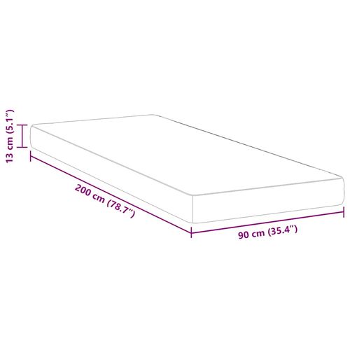 Materac Biały 90 x 200 cm Pianka na Arena.pl