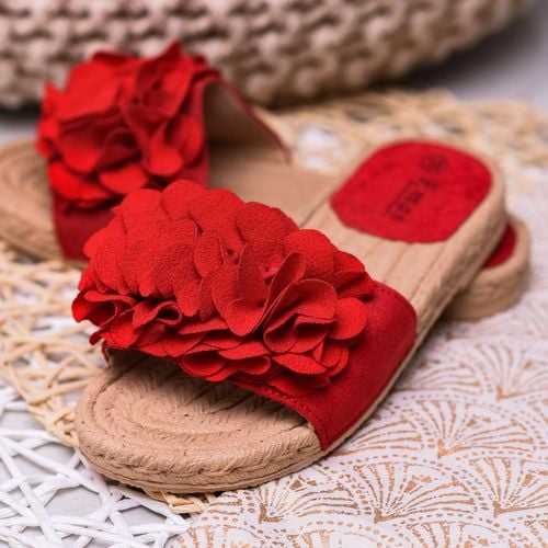 Czerwone Klapki Espadryle r.37 na Arena.pl