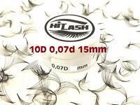 HITLASH wachlarzyki 10w1 kępki rzęs 10D 0,07D 15mm